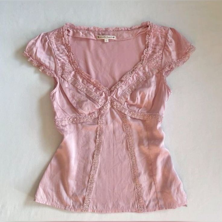 Pink Lace Coquette Top