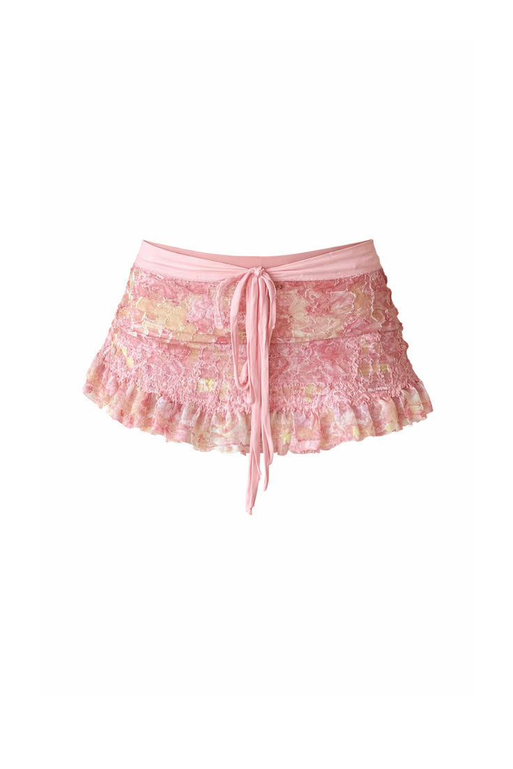Lace Ruffle Mini Skirt