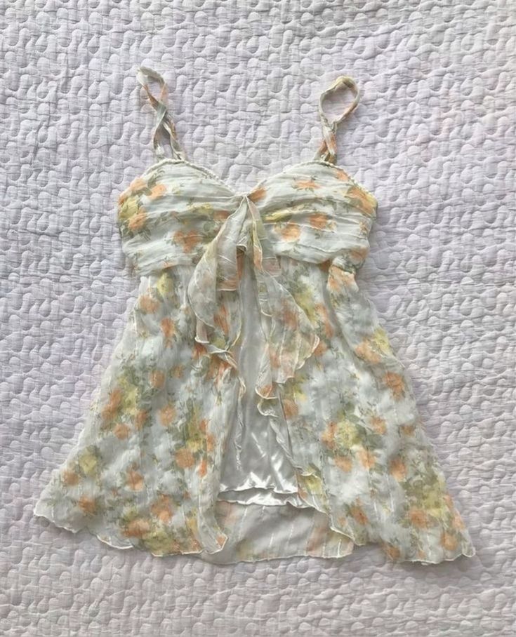 Vintage Floral Ribbon Babydoll Top